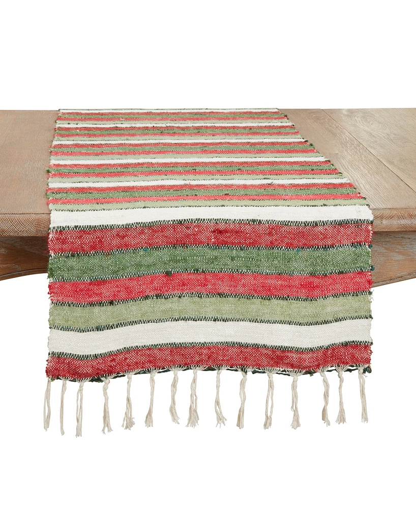 Saro Lifestyle Wide Striped Table Runner, 16"x72"