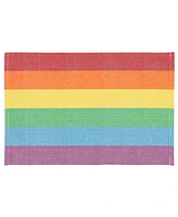 Saro Lifestyle Rainbow Stripe Delight Placemat Set of 4,13"x20"