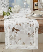 Saro Lifestyle Sheer Elegance Burnout Voile Vine Design Table Runner