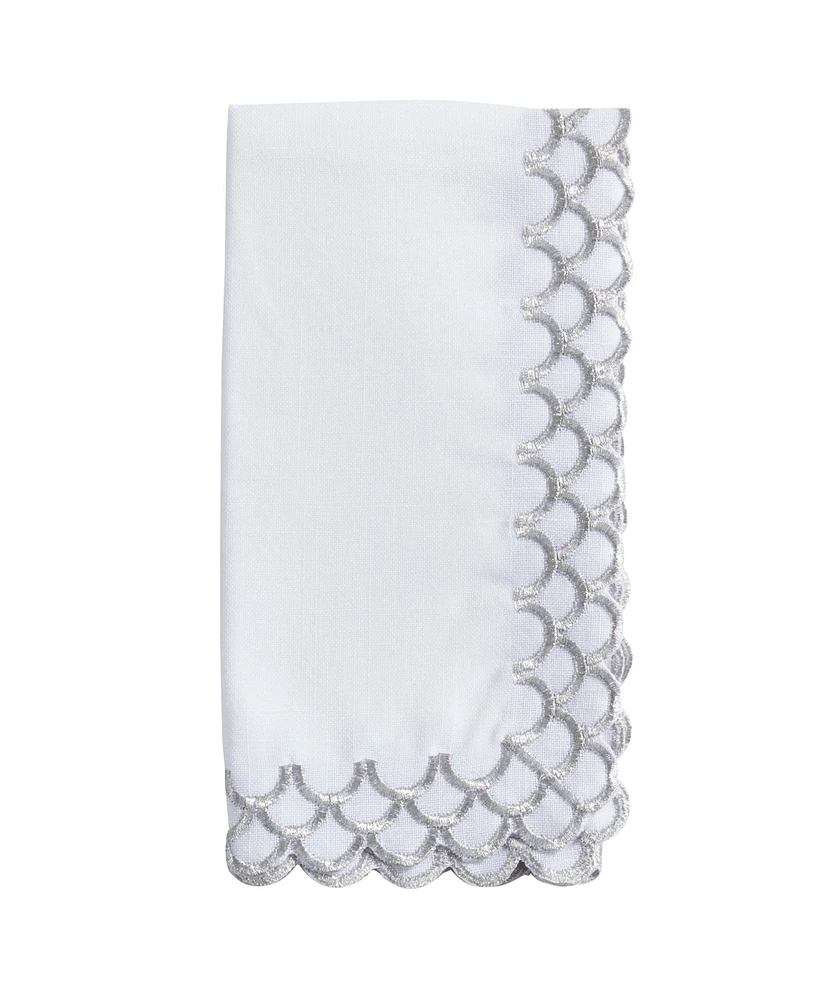 Saro Lifestyle Scalloped Edge Napkin Set of 4,20"x20"