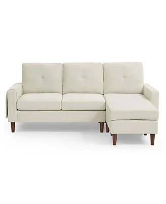 Streamdale Furniture 80" Convertible Sectional Sofa Couch, 3 Seats L-Shaped Sofa With Removable Cushions And Pocket