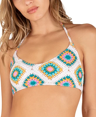 Hurley Juniors' Crochet Diamonds Halter Bikini Top