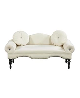 Simplie Fun Modern Velvet Loveseat Sofa with Wooden Legs & Nailhead Trim - 54" Width