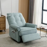 Streamdale Furniture Swivel Recliner with Usb Port & Lamp, Lotus Green