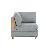 Simplie Fun Living Room Furniture Corner Wedge Light Dorris Fabric 1 Piece Cushion Wedge Sofa Wood Legs