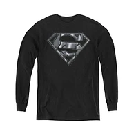 Superman Boys Youth Mech Shield Long Sleeve Sweatshirts