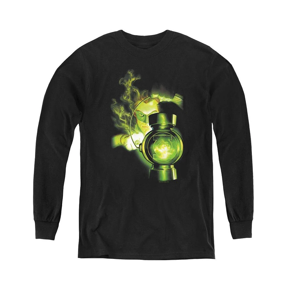 Green Lantern Boys Youth Lantern Light Long Sleeve Sweatshirts