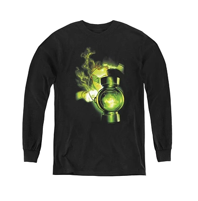 Green Lantern Boys Youth Lantern Light Long Sleeve Sweatshirts