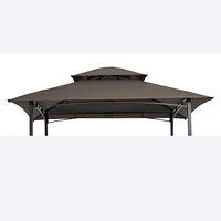8x5FT Grill Gazebo Replacement Canopy, Double Tiered Bbq Tent Roof Top Cover