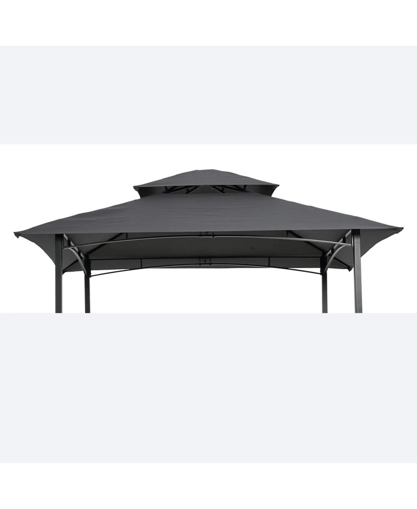 Simplie Fun 8x5FT Grill Gazebo Replacement Canopy, Double Tiered Bbq Tent Roof Top Cover