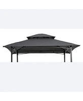 Streamdale Furniture 8x5FT Grill Gazebo Replacement Canopy, Double Tiered Bbq Tent Roof Top Cover