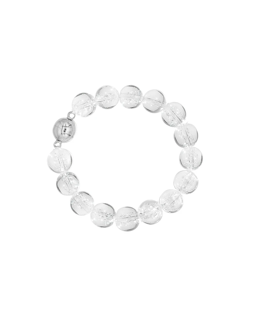 Classicharms Frostnova Azeztulite Large Clear Phantom Crystal Sphere Bracelet-14mm