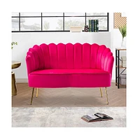 Hulala Home Xabier Contemporary 50.2" Loveseat with Flower Shaped Back