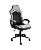 Elama High Back Adjustable Faux Leather Office Chair in Gray and Black