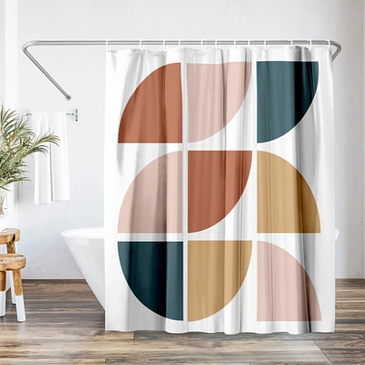 71x74 Abstract Shower Curtain - Mid Century Circles by ArtPrink