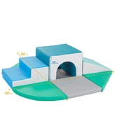 ECR4Kids SoftZone Lincoln Tunnel Climber, Earthtone, 9-Piece