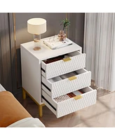 Tribesigns 3-Drawer Nightstand, 25.8" Tall Modern Bedside Table, Large Side End Table with Storage Drawers for Bedroom