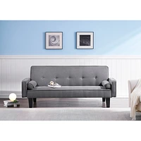 Simplie Fun Sofa Convertible Into Sofa Bed Includes Two Pillows 72 Cotton Linen Sofa Bed