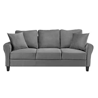 Simplie Fun Modern Velvet Couch With 2 Pillow, 78 Inch Width Living Room Furniture, 3 Seater Sofa