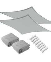 Yescom 2 Pack 13x10 Ft 97% Uv Block Rectangle Sun Shade Sail Hdpe Canopy Cover Net Deck