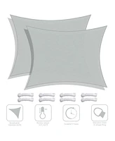 Yescom 2 Pack 13x10 Ft 97% Uv Block Rectangle Sun Shade Sail Hdpe Canopy Cover Net Deck
