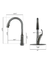 Mondawe 3-Spray Patterns 1.8 Gpm Single Handle Touchless Pull-out Kitchen Faucet Wtih Soap dispenser