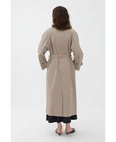 Nocturne Women's Double-Breasted Oversized Trench Coat