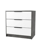 Simplie Fun Cannon 3-Drawer Dresser Smokey Oak And White