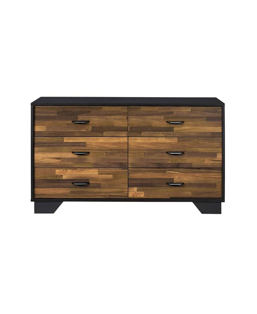 Simplie Fun Eos Dresser In Walnut & Black Finish