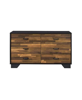 Simplie Fun Eos Dresser In Walnut & Black Finish