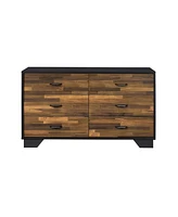 Simplie Fun Eos Dresser In Walnut & Black Finish