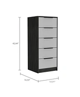 Cannon 5-Drawer Rectangle Dresser White