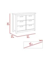 Bellingham 6-Drawer Dresser Light Gray