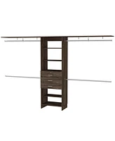 Streamdale Furniture Brentwood 3-Drawer 4-Shelf Closet System Dark Walnut