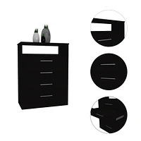 Cassville 4-Drawer 1-Shelf Dresser Black Wengue