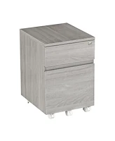 Simplie Fun Rolling Two Drawer Vertical Filing Cabinet With Lock And Storage