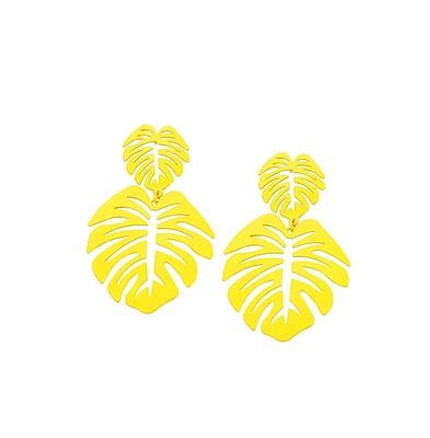 Sohi Women's Leaf Drop Earrings