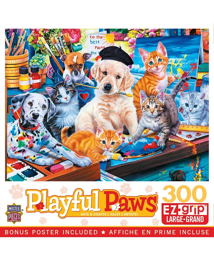 Masterpieces Playful Paws - Arts & Crafts 300 Piece Ez Grip Puzzle