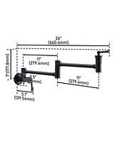 Mondawe Wall-mounted Double Handle 360 Degree Pot Filler Kitchen Faucet for