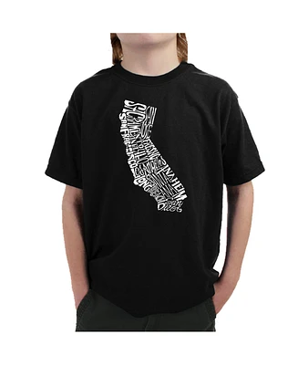 La Pop Art Boys Word Art T-shirt - California State