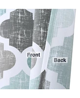 Caromio Quatrefoil Print Cotton Blend Fabric Shower Curtain, 72" x 72"