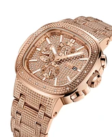 Jbw Men's Diamond (1/5 ct. t.w.) Watch in 18k Rose Gold-plated Stainless-steel Watch 48mm