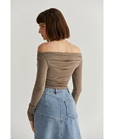 Crescent Women's Tania Off Shoulder Knit Top