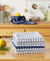 Design Imports Everyday Basic Collection Woven Dishtowel Set, 20x28", Nautical Blue, 8 Piece