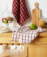 Design Imports Washed Waffle Collection Oversized Preshrunk Ultra Absorbent, Dishtowel Set, 20x30", Barn Red, 2 Piece