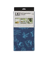 Design Imports Fridge Liner Collection Non-Adhesive, Cut to Fit, 12x24", Nautical Blue Market, 6 Piece