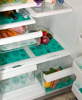 Design Imports Fridge Liner Collection Non-Adhesive, Cut to Fit, 12x24", Aqua Market, 6 Piece