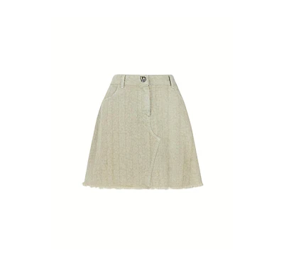 Nocturne Women's Tasseled Mini Denim Skirt