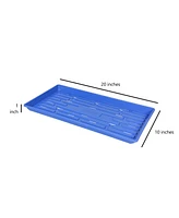 Sunpack 10 x 20in Indoor Gardening Shallow Plastic Seeding Tray, 1in