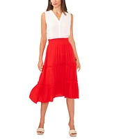 Vince Camuto Women's Solid-Color Tiered Pull-On Skirt